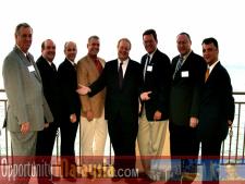 Photo taken in the penthouse suite at the Atlantic hotel in Fort Lauderdale. Doug Everett, Carlos Banks, Jacques Roy, Roberto Bravo, Bernhard Schutte, Mayor Jim Naugle, Lothar Mitschke and Thomas Bernthaler.From left to right: Doug Everett, CEO of the Pompano Beach Chamber of Commerce, Carlos Banks, MALAYSIA AIRLINES, Jacques Roy, General Manager of the Atlantic Hotel, Roberto Bravo, President of RBG Group, Bernhard Schutte, Chairman of Asia Committee USA, Jim Naugle, Mayor of the City of Fort Lauderdale, Lothar Mitschke, President of MTC International and Thomas Bernthaler, CIO of Digital Media Network.